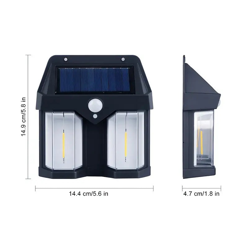 Solar Wall Lamp Outdoor Solar Motion Sensor Light Waterproof Lantern 3000K Warm White for House Garden