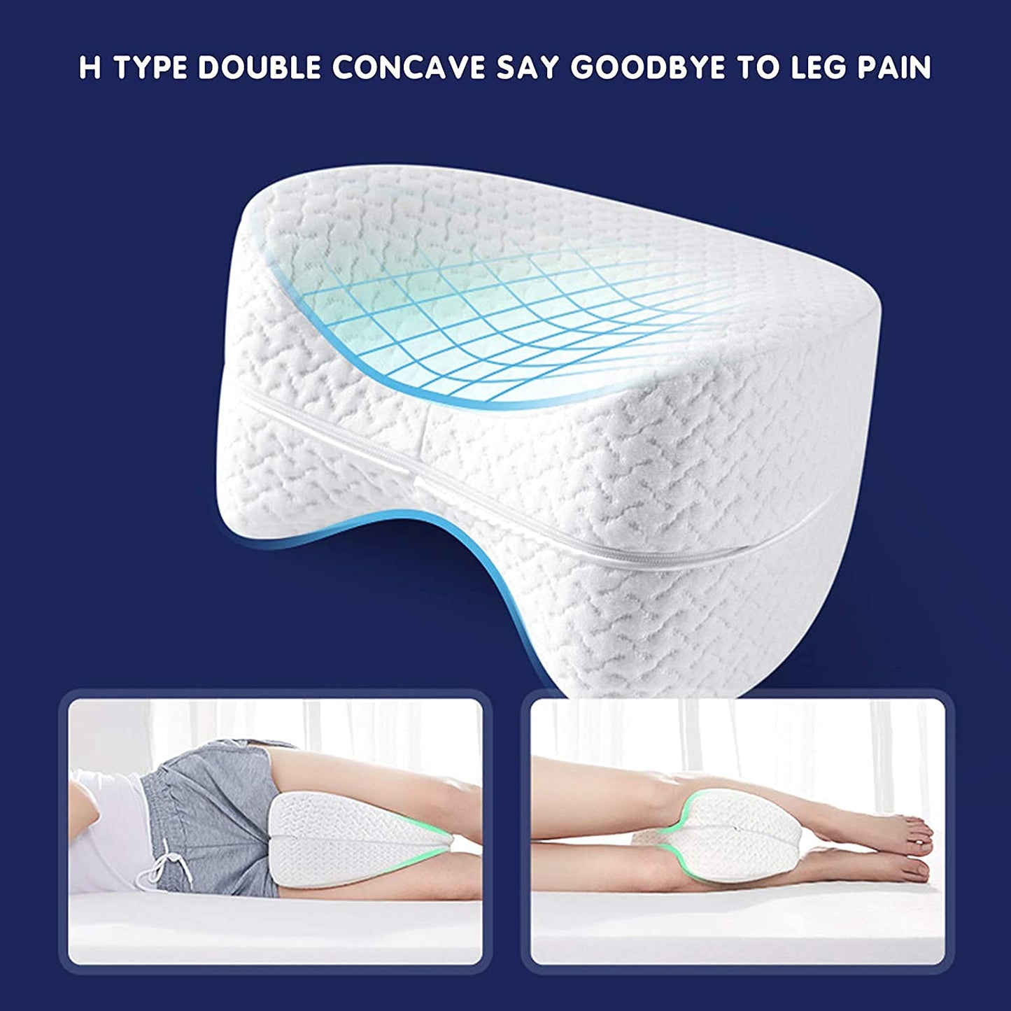 Knee Pillow, Memory Cotton Leg Pillow for Sleeping Orthopedic Pain Relief Thigh Leg Pad 😴