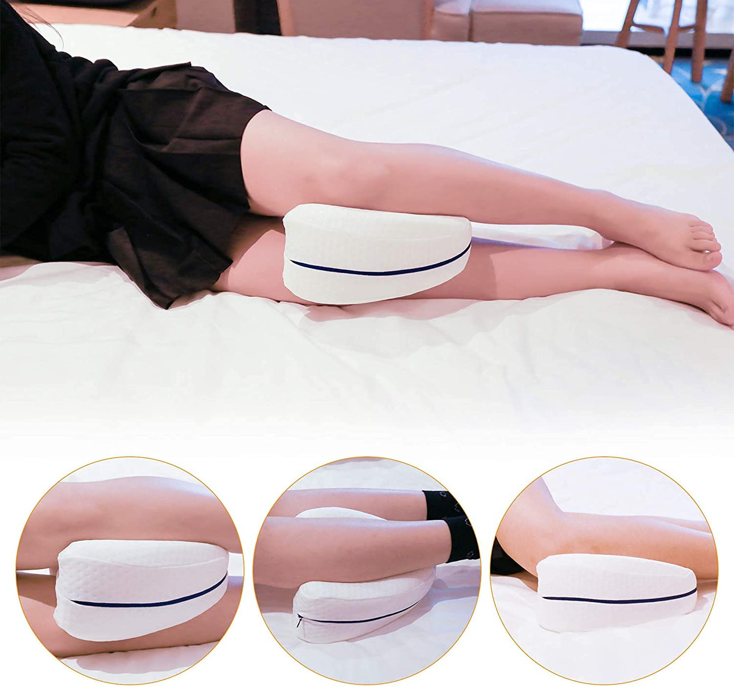 Knee Pillow, Memory Cotton Leg Pillow for Sleeping Orthopedic Pain Relief Thigh Leg Pad 😴