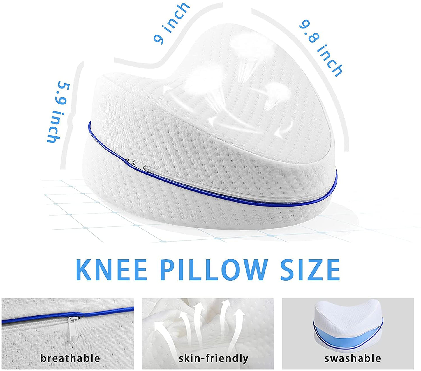 Knee Pillow, Memory Cotton Leg Pillow for Sleeping Orthopedic Pain Relief Thigh Leg Pad 😴