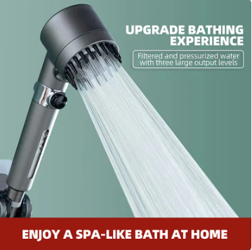 High Pressure Shower Head 3 Modes Adjustable Water Saving Shower