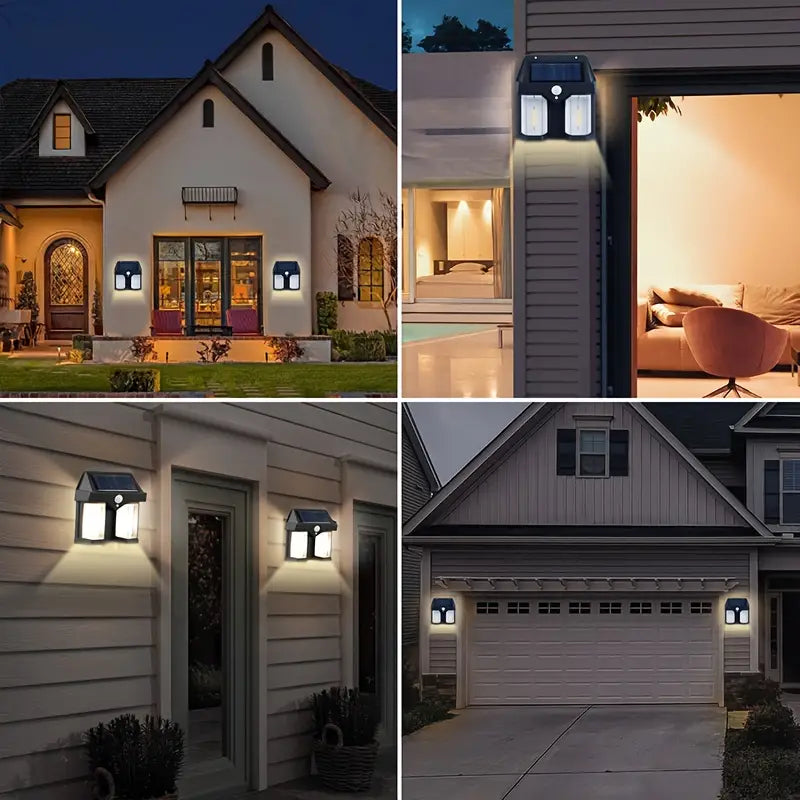 Solar Wall Lamp Outdoor Solar Motion Sensor Light Waterproof Lantern 3000K Warm White for House Garden