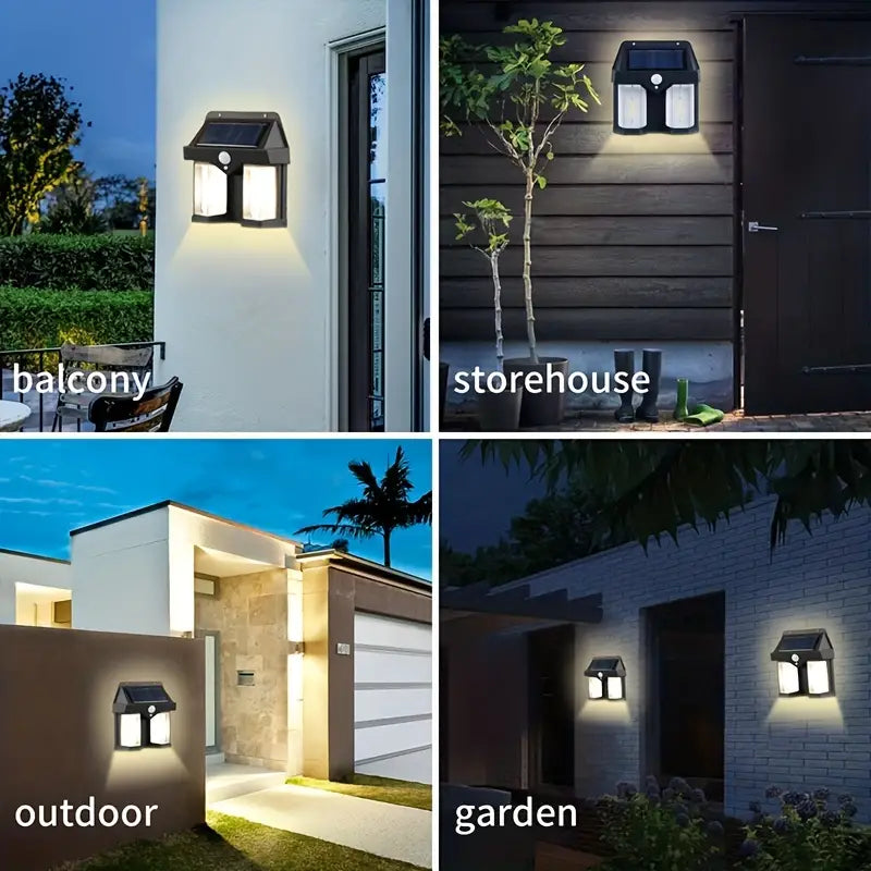 Solar Wall Lamp Outdoor Solar Motion Sensor Light Waterproof Lantern 3000K Warm White for House Garden