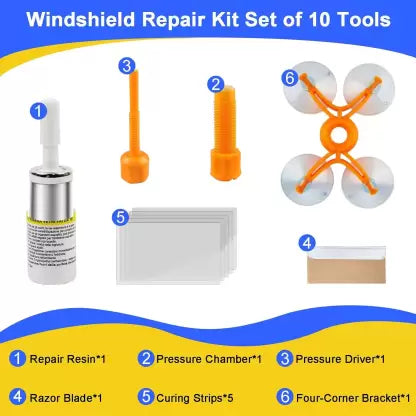 Car Windshield Repair Kit - Windshield Chip Repair Kit with Windshield Repair Resin for Fix Auto Glass Windshield