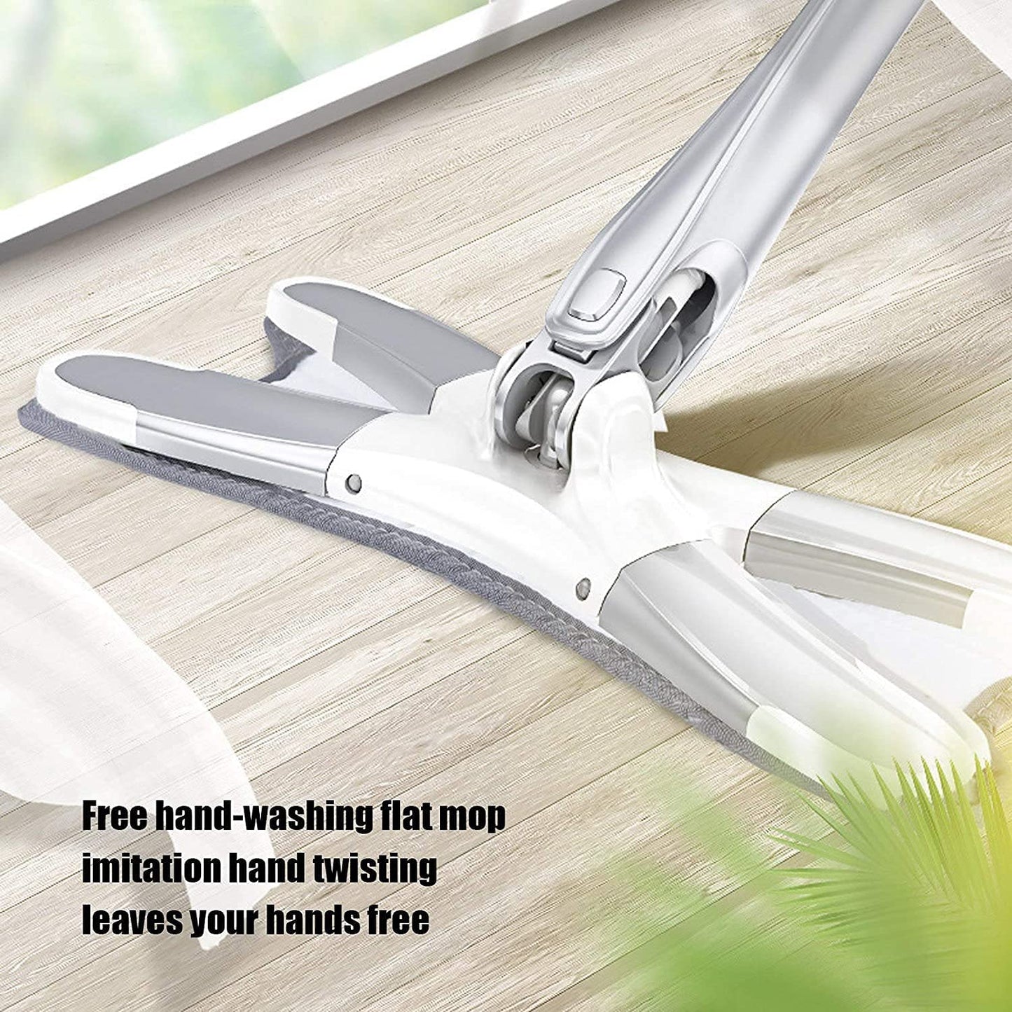 X-type Flat Floor Mop With Replace Cloth Heads 360 Degree Squeeze Mop Hand-free Wash Household Lazy Mop Home Cleaning Tool