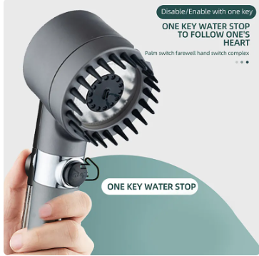 High Pressure Shower Head 3 Modes Adjustable Water Saving Shower