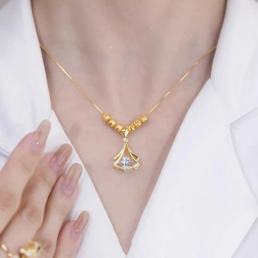 24KGold-Plated |  Diamond Shaped Pendent Necklace for Women