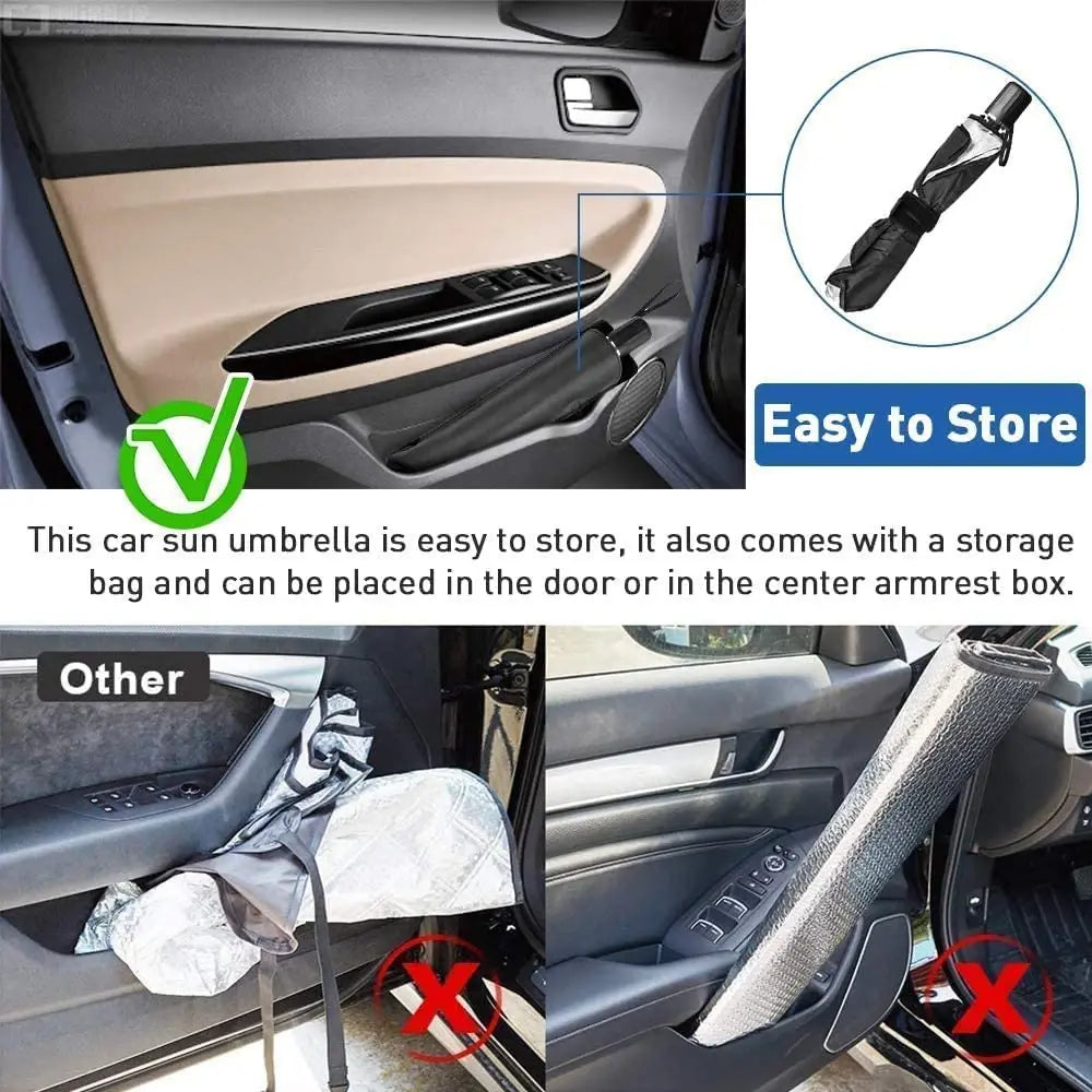 Car Windshield Sun Shade Umbrella (With Cover) –