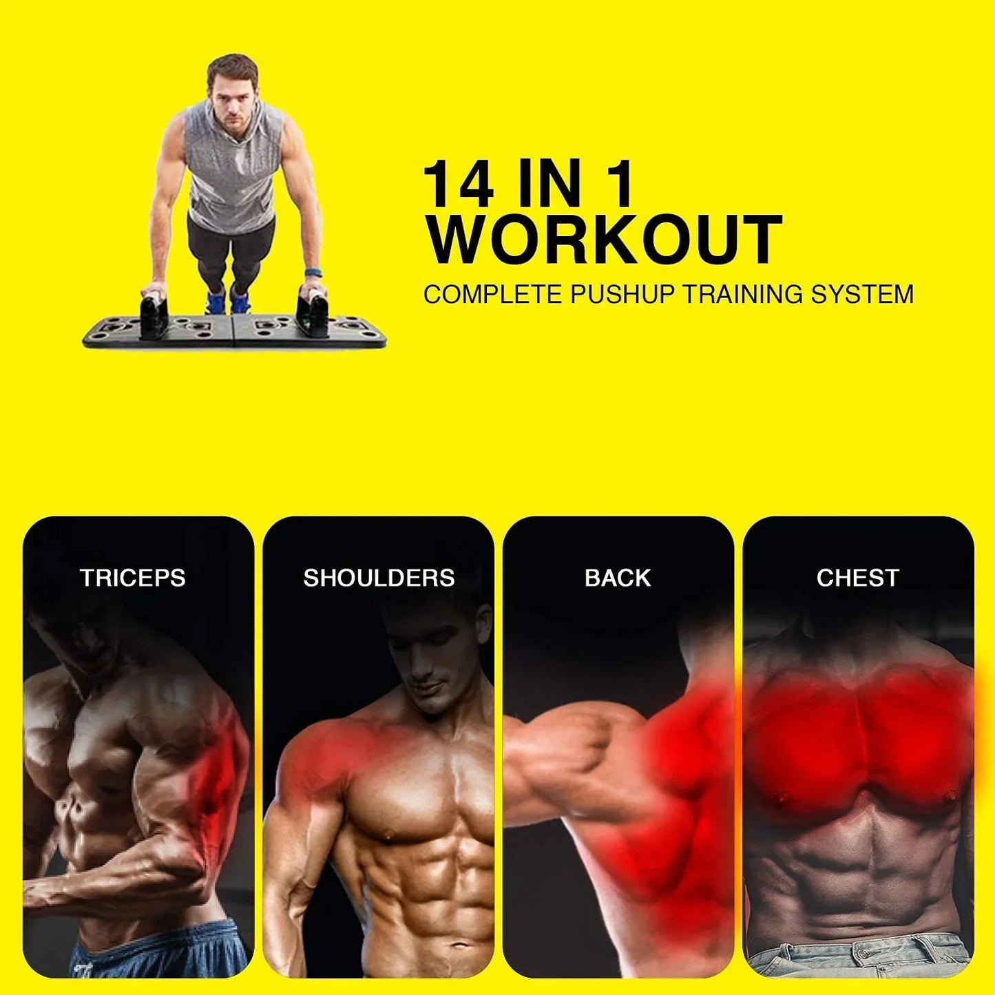 Push Up Board Portable Multi-Function 14 in 1 Push Up Bar Exercise Equipment