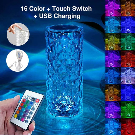 Sparkly Lamp - Crystal Lamp 16 Color Changing RGB Night Light Touch Lamp